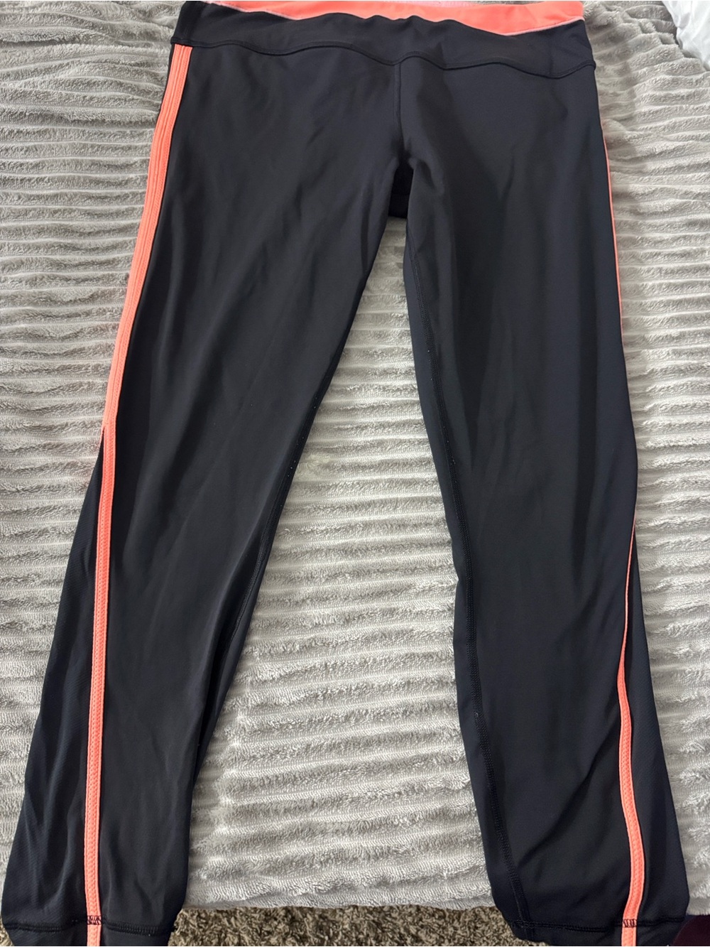 lululemon athletica Black Leggings with Coral Accent